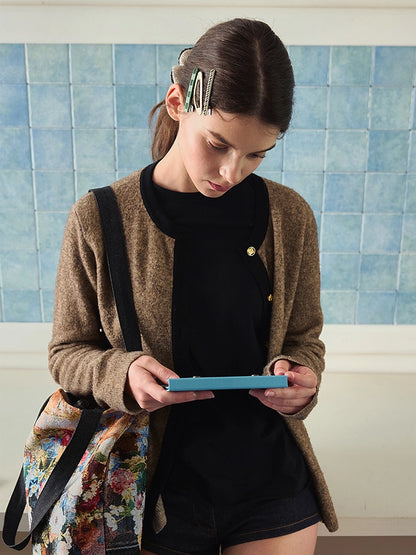 Luxe Jacquard & Floral Patchwork Tote  Artisan Canvas Bag