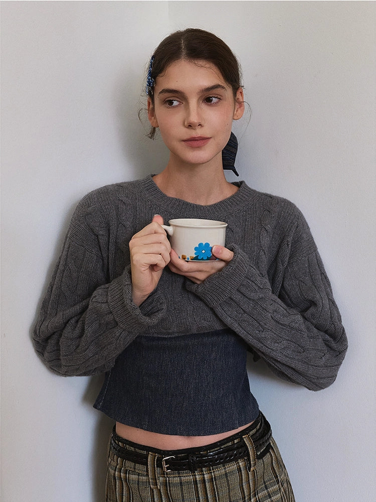 Hand-Painted Floral Art Ceramic Mug & Plate