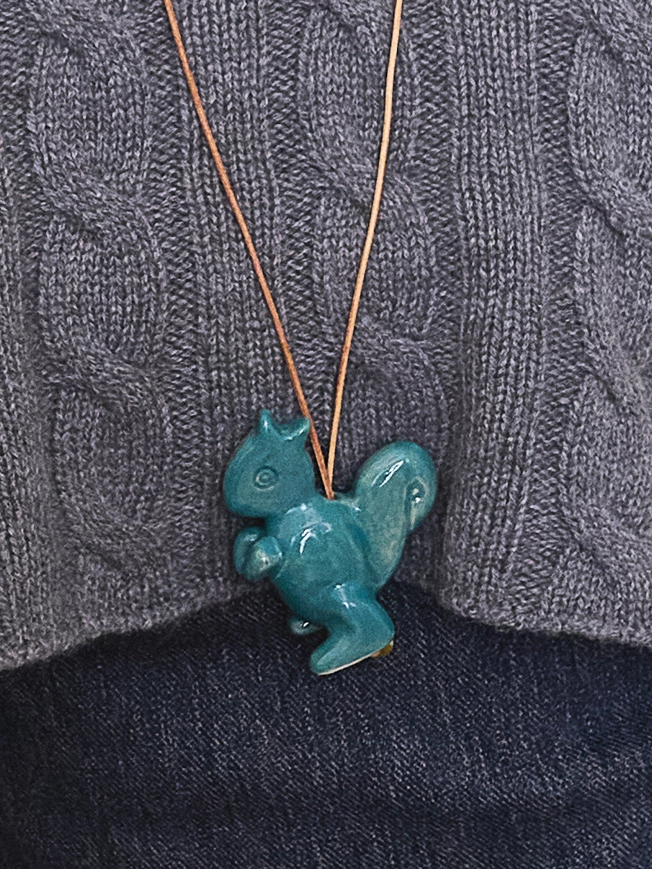 Adjustable Ceramic Necklace with Sweet Hand-Painted Animals – by x chunmei