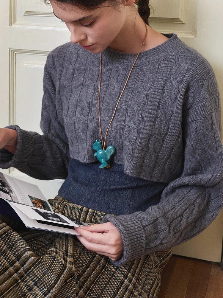 Adjustable Ceramic Necklace with Sweet Hand-Painted Animals – by x chunmei
