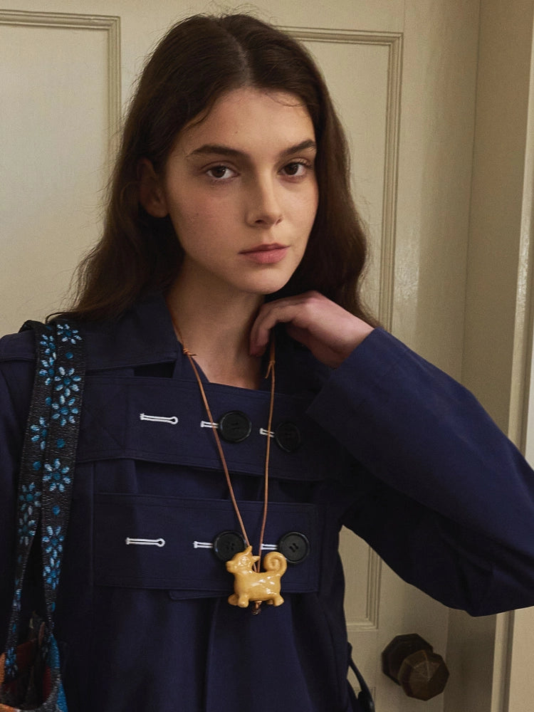 Adjustable Ceramic Necklace with Sweet Hand-Painted Animals – by x chunmei