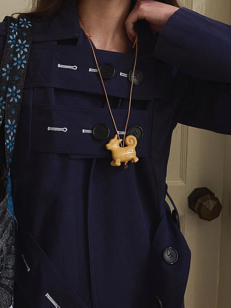 Adjustable Ceramic Necklace with Sweet Hand-Painted Animals – by x chunmei