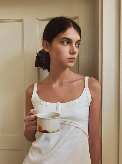 Hand-Painted Floral Art Ceramic Mug & Plate