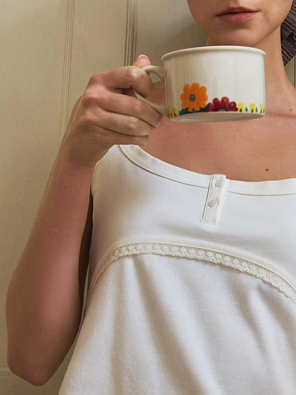 Hand-Painted Floral Art Ceramic Mug & Plate