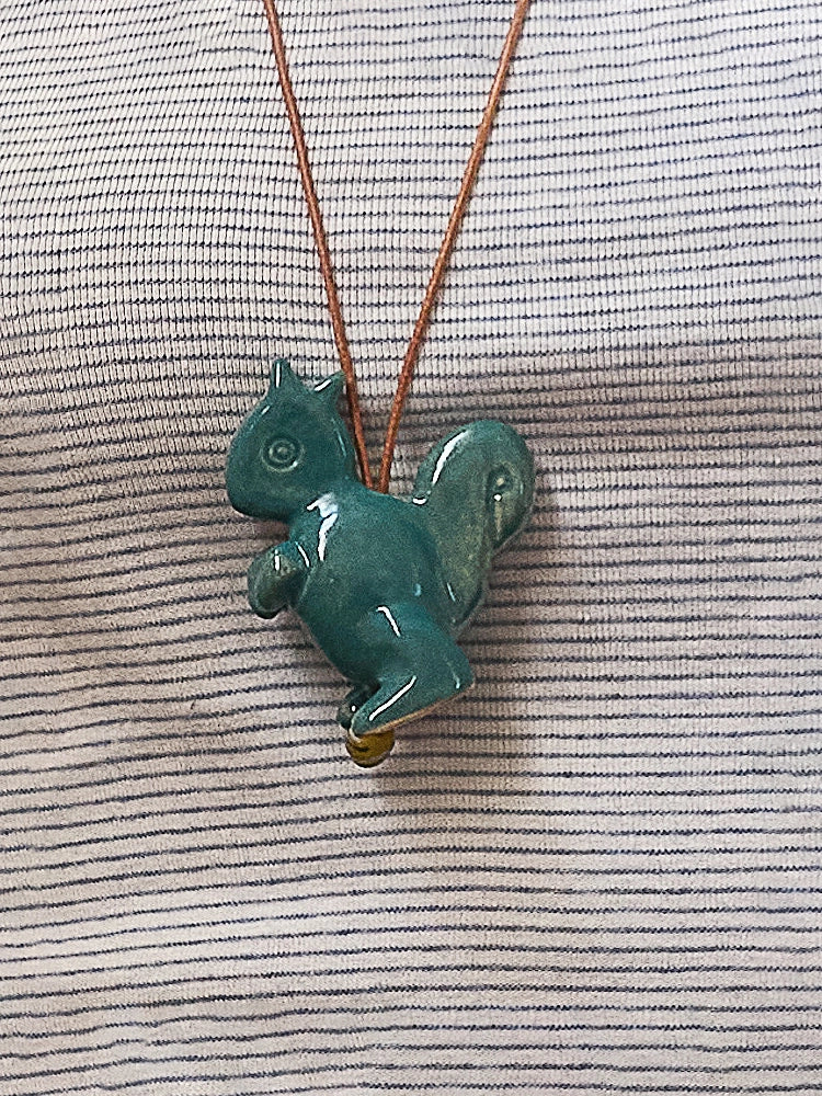Adjustable Ceramic Necklace with Sweet Hand-Painted Animals – by x chunmei