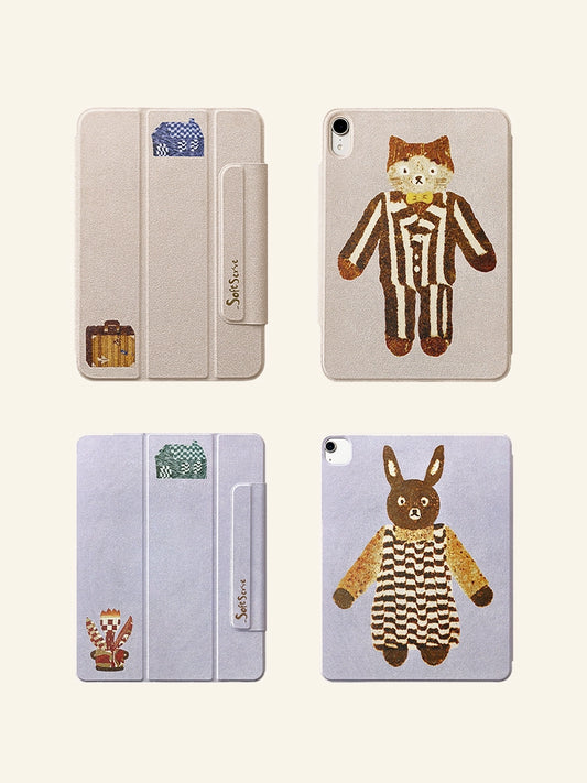 Fabric iPad Case with MagSafe - Adorable Animal Pals Design by x chunmei