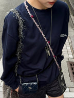 The Berry&Silver Color Dots Twists Phone Strap