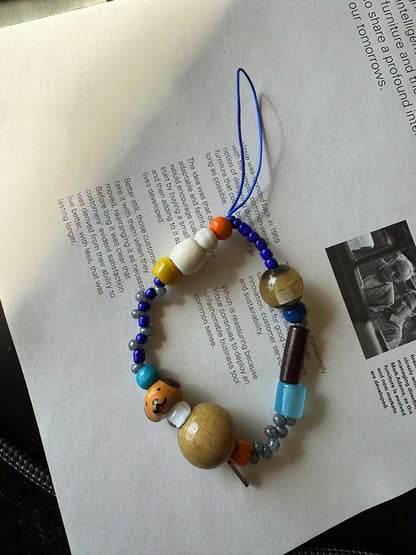 Happy Puppy Beaded Phone Charm