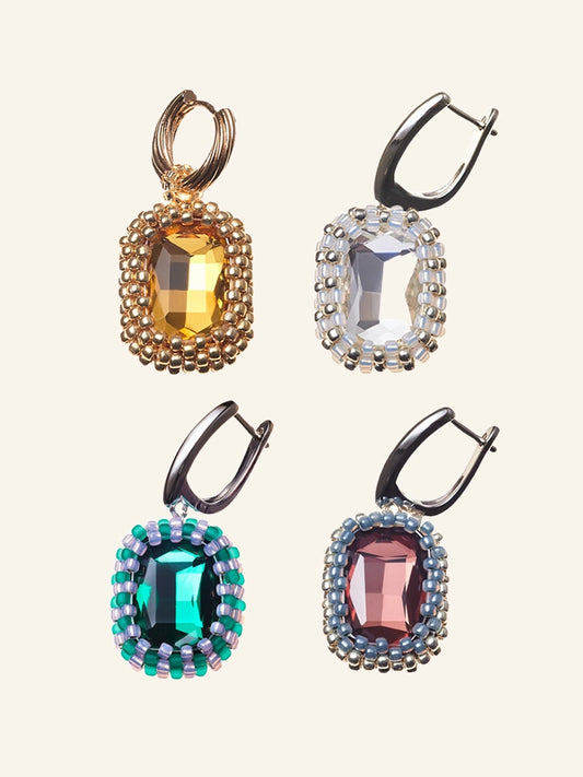 Beaded Gem Earrings