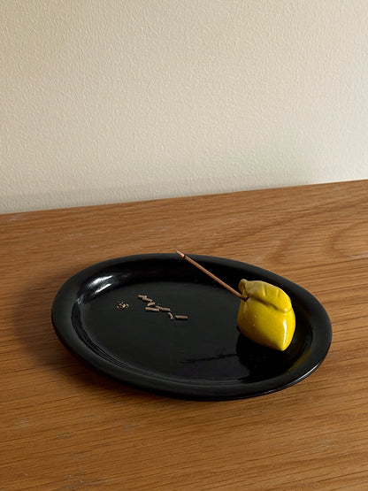 A Citrus Still Life – Hand-Lemon Ceramic Incense Holder