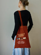Lightweight Embroidered Tote Bag - Featuring an Ox, Horse & Sheep