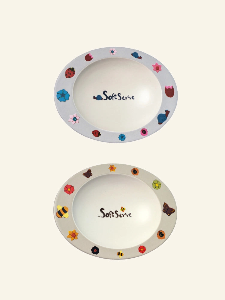 Butterfly and Snail Bamboo Fiber Bowl
