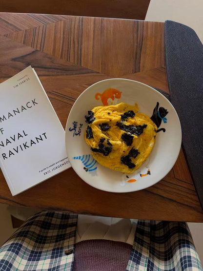 The “Cat Nap” Plate – Hand-Painted Ceramic Dish in a Whimsical Shape