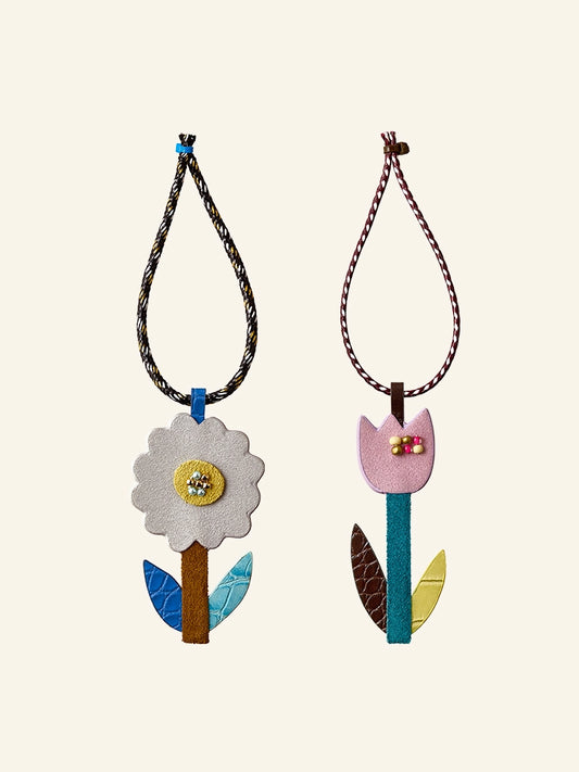 A Pocket-Sized Garden - Sweet 3D Floral Patchwork Leather Charm