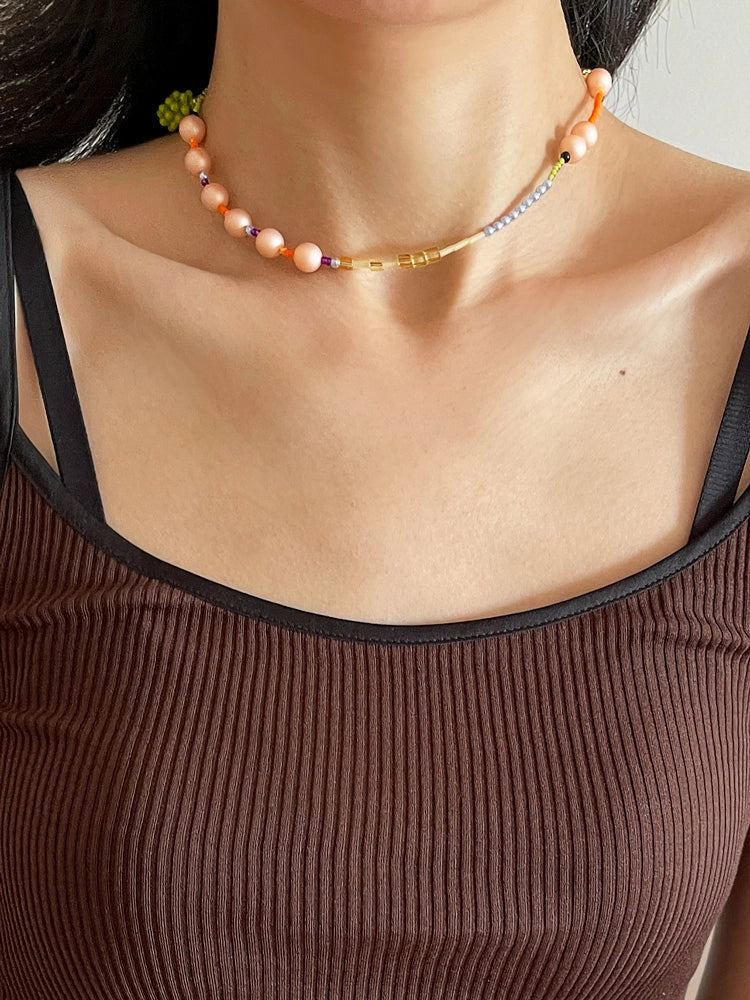 Sorbet Grapes Beaded Necklace