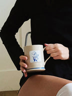 A Cupful of Joy - Hand-Painted Kitty Chef Ceramic Mug by SoftServe
