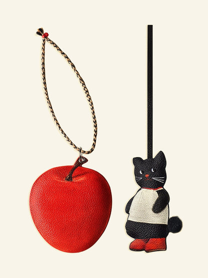 “Cat & Apple” Double-Sided Charm