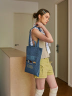 Lightweight Embroidered Tote Bag - Featuring an Ox, Horse & Sheep