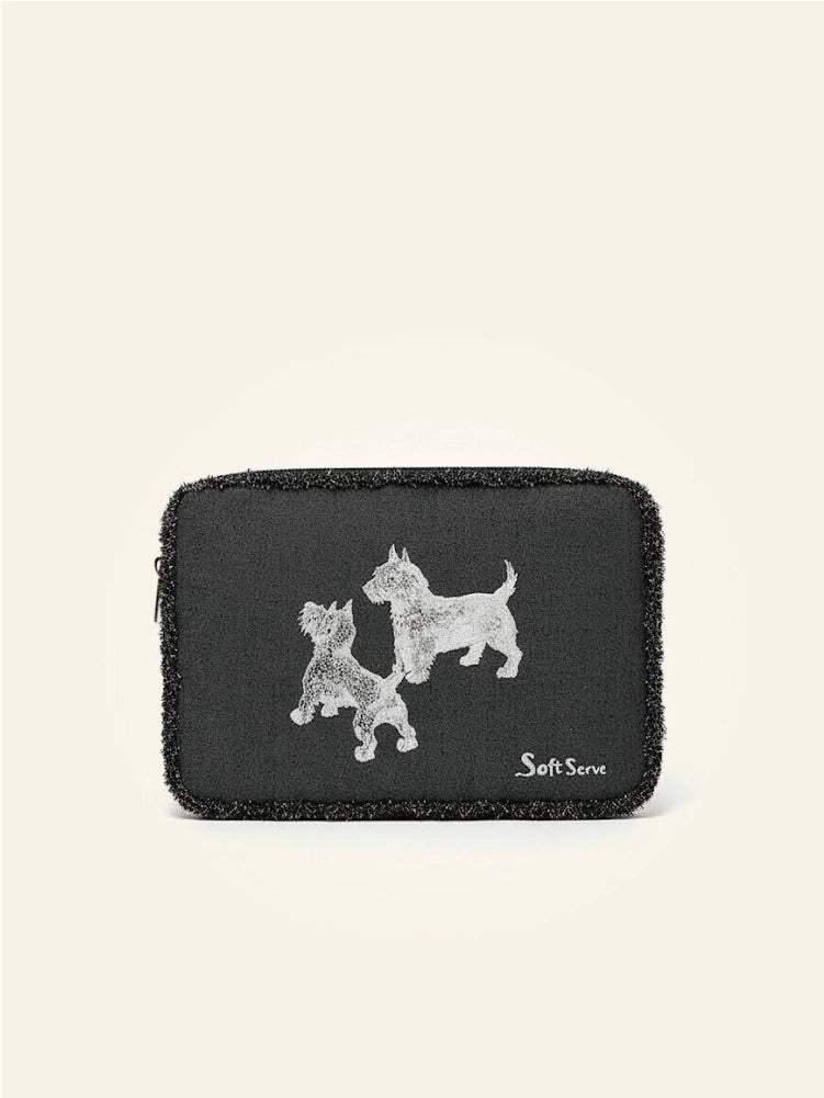 Embroidered Puppy Laptop Bag