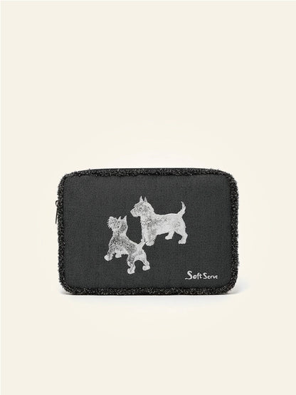Embroidered Puppy Laptop Bag