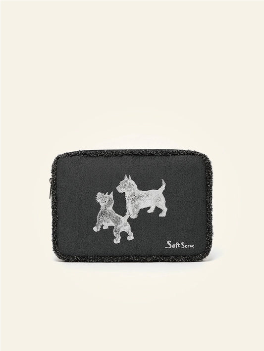 Embroidered Puppy Laptop Bag