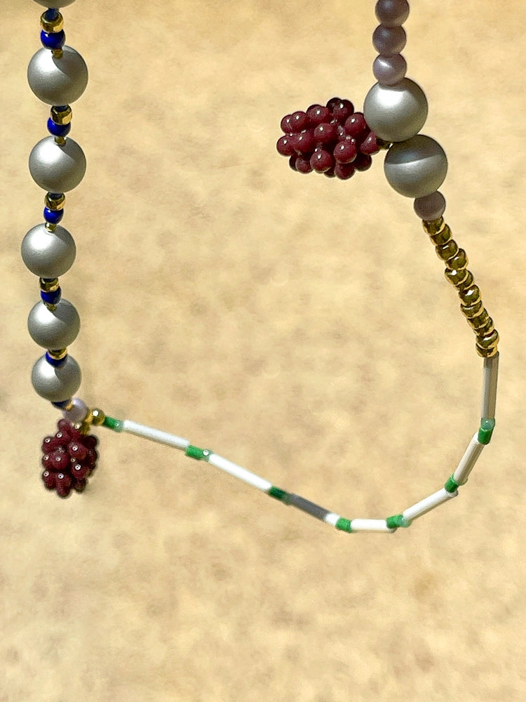 Sorbet Grapes Beaded Necklace