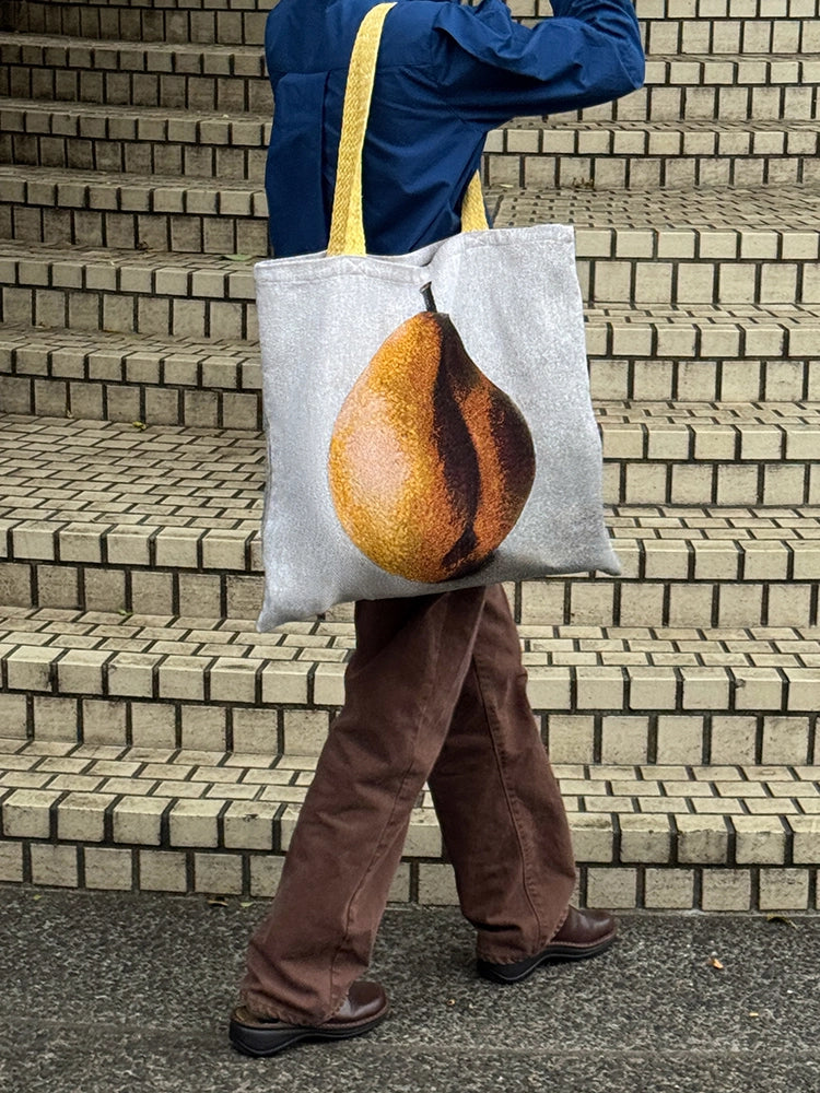 Pear and Grapes Oil Painting Shoulder Bag