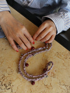 The Berry&Silver Color Dots Twists Phone Strap
