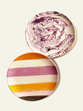 Red Cabbage and Pumpkin Stripes Bamboo Fiber Plates