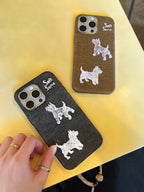 Embroidered Puppy Magnetic Phone Case
