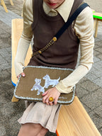 Embroidered Puppy Laptop Bag