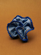 Sorbet Wavy Hemline Scrunchie with Handmade Flowers