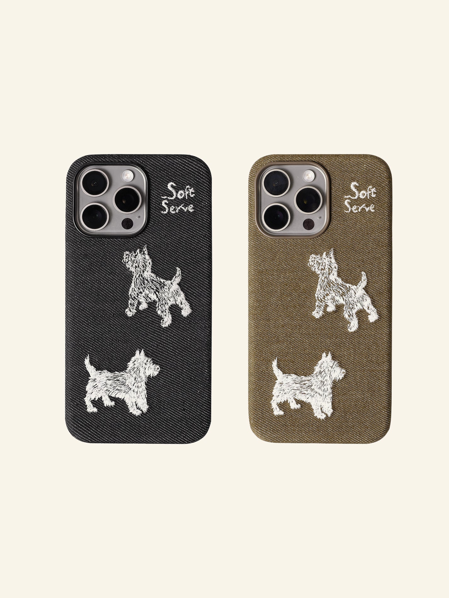 Embroidered Puppy Magnetic Phone Case
