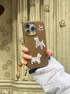 Embroidered Puppy Magnetic Phone Case