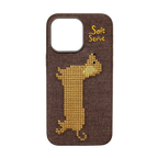 Your Everyday Sweetheart - Chocolate Puppy Cross-Stitch Fabric Phone Case