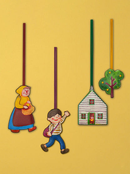 Magic Puppet Town Double-Sided 3D Leather Pendant