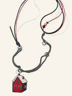 The Puppy & Red House Phone Strap