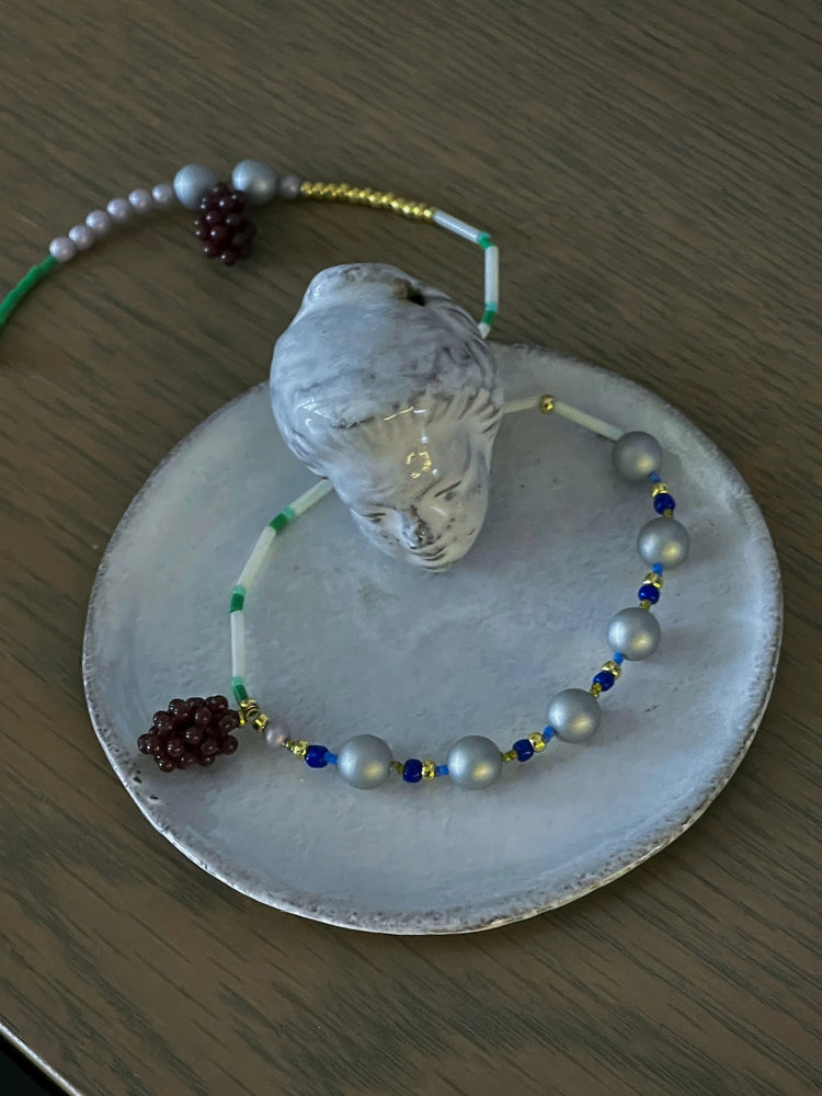 Sorbet Grapes Beaded Necklace