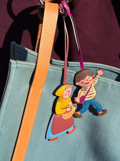 Magic Puppet Town Double-Sided 3D Leather Pendant