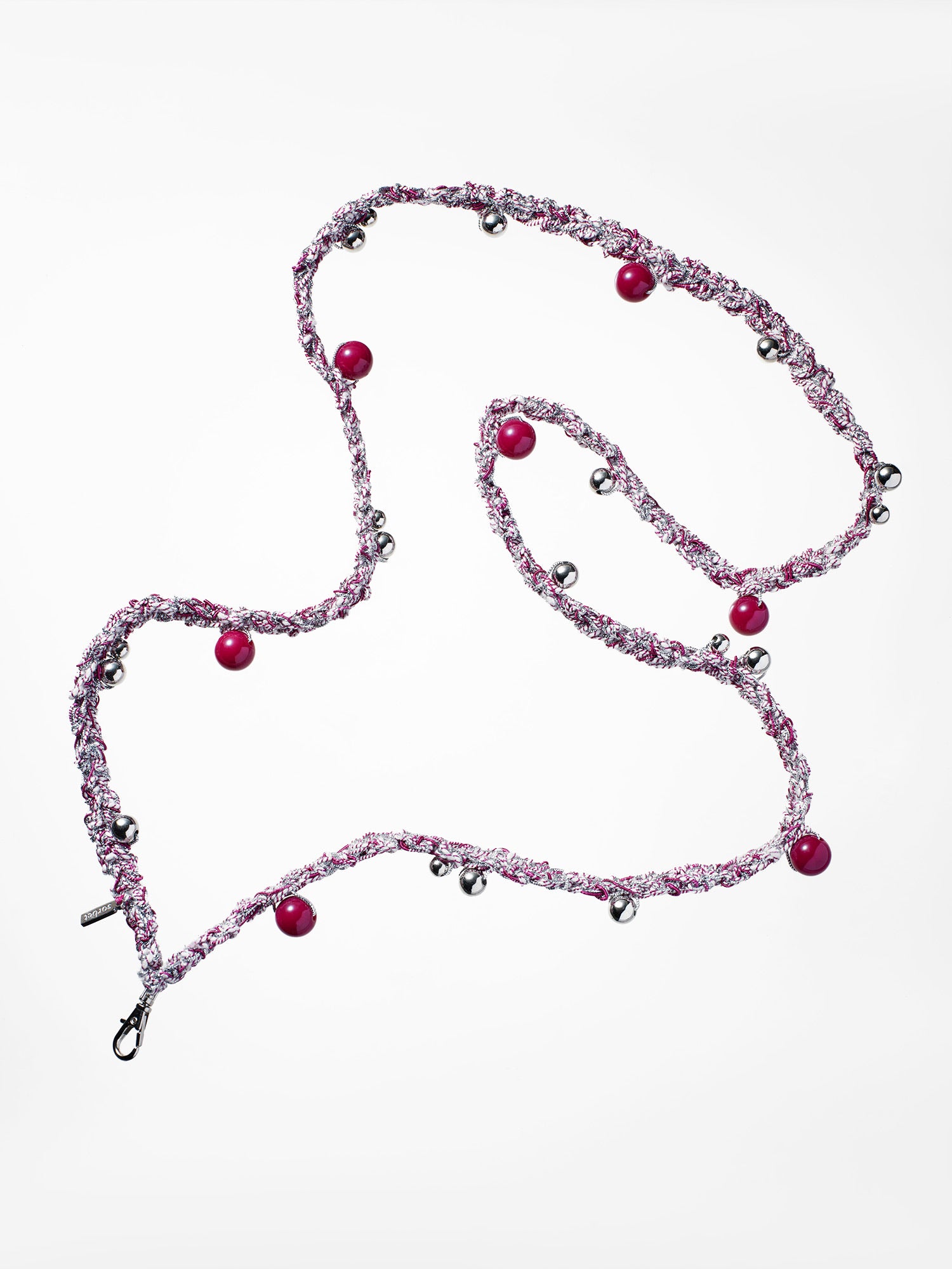 The Berry&Silver Color Dots Twists Phone Strap
