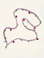 The Berry&Silver Color Dots Twists Phone Strap