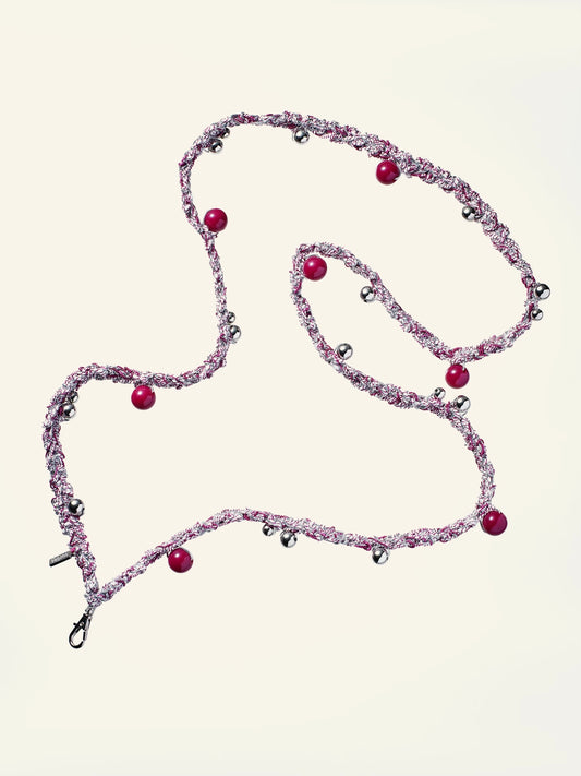 The Berry&Silver Color Dots Twists Phone Chain