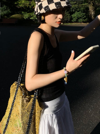 Sorbet Waffle Delicious Waffle Drawstring Mesh Tote Bag