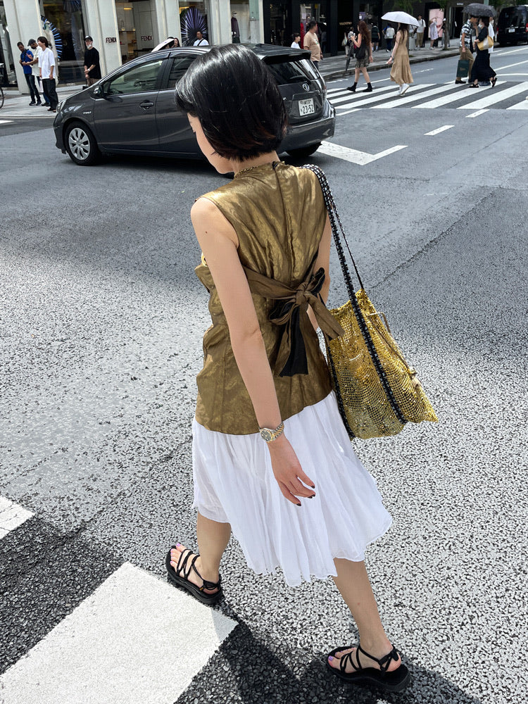 Sorbet Waffle Delicious Waffle Drawstring Mesh Tote Bag