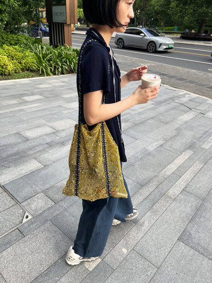 Sorbet Waffle Delicious Waffle Drawstring Mesh Tote Bag