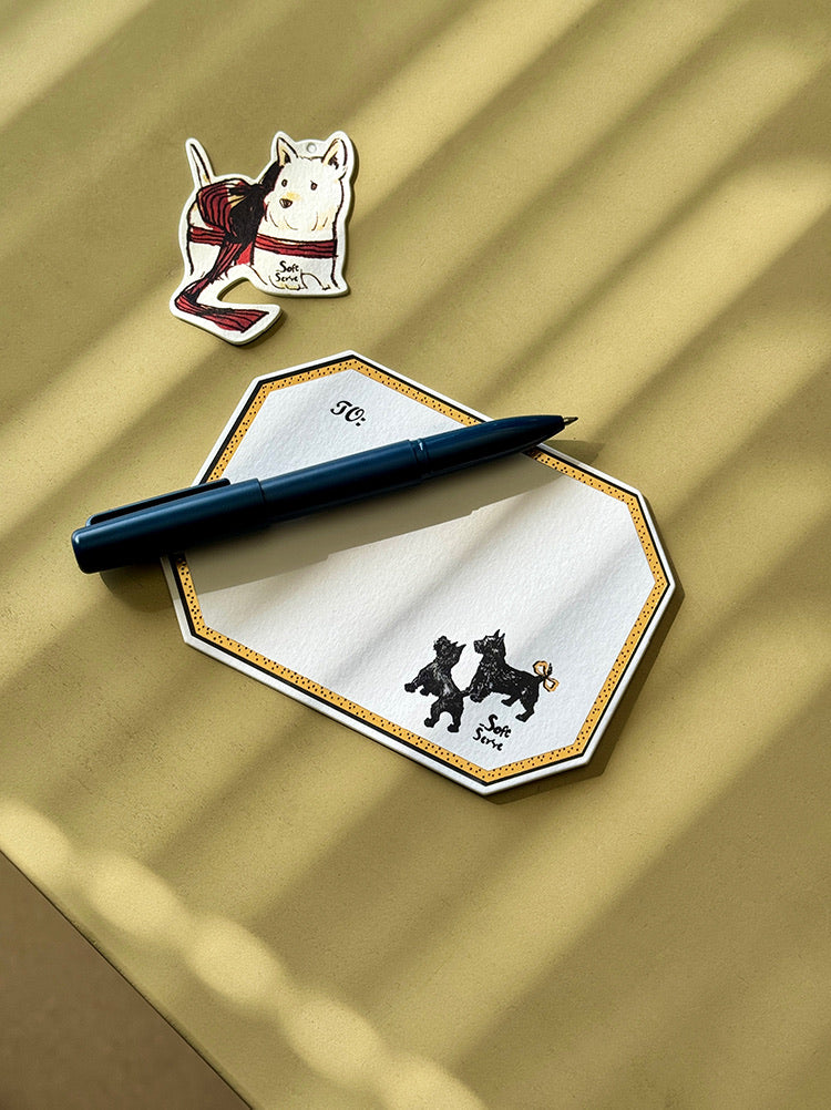 Gold-Embossed Puppy Greeting Card