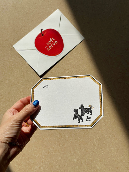 Gold-Embossed Puppy Greeting Card