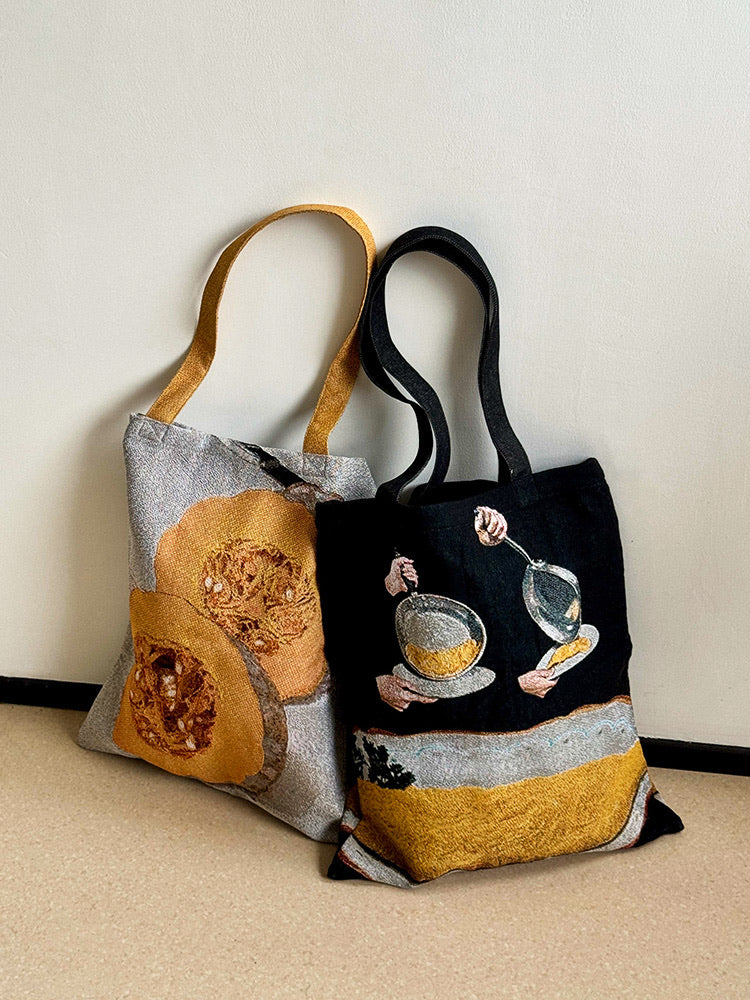 Heavy-Duty Yarn-Dyed Halved Pumpkin Tote Bag