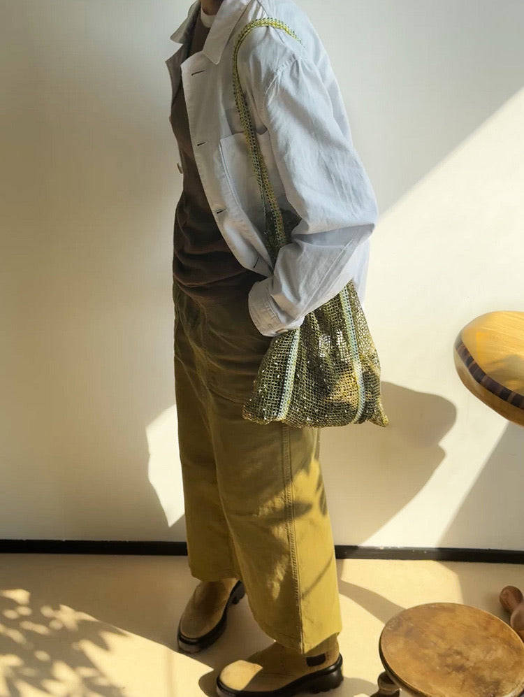 Sorbet Waffle Delicious Waffle Drawstring Mesh Tote Bag