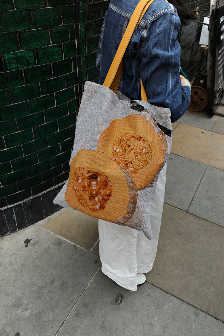 Heavy-Duty Yarn-Dyed Halved Pumpkin Tote Bag